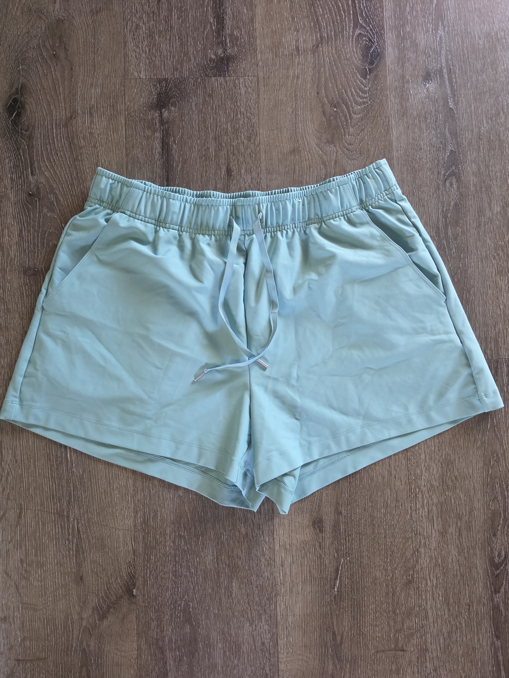Women’s Light Teal Elastic-Waist Shorts